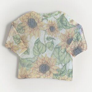 NEW Sioni Muted Sunflower Sequin Sweater Women's Size Medium Lightweight Sparkle